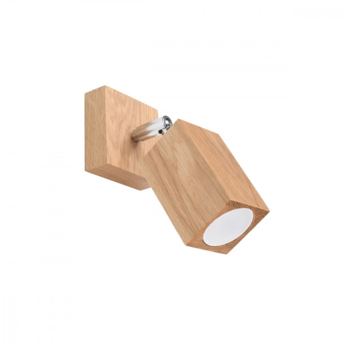 Lampă De Perete Keke Din Lemn De Stejar, 1 Bec Pătrat Scandinav De Interior.
