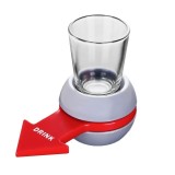 Joc de baut drink spin flippy, 10.3 x 11.5 cm, pahar de shot din sticla, gri