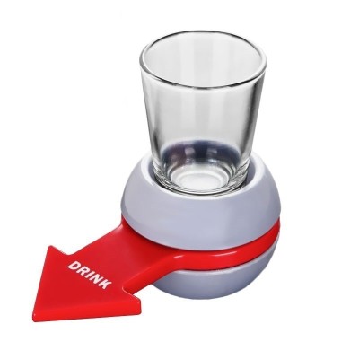 Joc de baut Drink Spin Flippy, 10.3 x 11.5 cm, Pahar de Shot din Sticla, gri foto