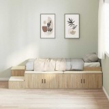 VidaXL Cadru de pat cu depozitare Stejar Sonoma 234 x 103 x 53.5 cm