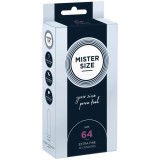 Prezervative MISTER SIZE 64 mm, 10 bucati, Latex Natural, Ultra-subtiri 0.05mm, Lubrifiate, Confortabile si sigure
