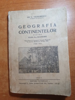 manualul - geografia continentelor pentru clasa a 2-a secundara - din anul 1945 foto