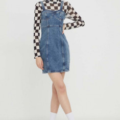 Tommy Jeans rochie din denim mini, mulată DW0DW17054