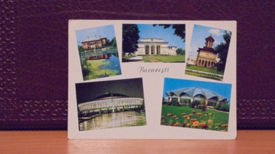 R.S.R. - BUCURESTI - 5 VEDERI COLOR DIN ORAS - CIRCULATA, TIMBRATA. foto