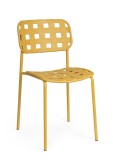 Cumpara ieftin Set 4 scaune gradina otel galben Clover 52x40x80h