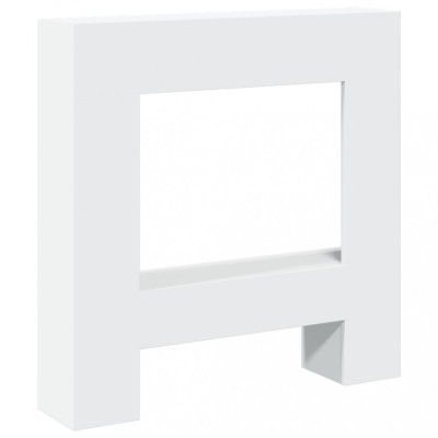 Masca de semineu, alb, 81x18x82 cm, lemn prelucrat foto