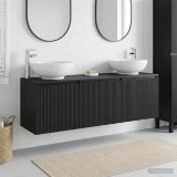Cumpara ieftin Set dulap baie 3 buc. Negru 161,5 x 44,5 x 80 cm Lemn prelucrat