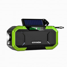 Radio portabil multifunctional Equisst Kaynow® , boxa Bluetooth, slot card, Lanterna, powerbank, alerta SOS, AM/FM, NOAA, busola, Afisaj digital, Inca