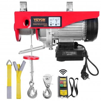 Electropalan Vevor 1600 W, Inaltime 6/12 m, viteza 10 m/min, capacitate 500/1000 kg, Telecomanda fara fir foto