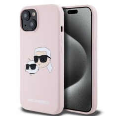 Husa pentru iPhone 15 / iPhone 14 / iPhone 13 - Karl Lagerfeld Silicone MagSafe (KLHMP15SSKCHPPLP) - Pink Karl&amp;Choupette