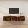 VidaXL Dulapuri TV montate pe perete 2 buc stejar afumat 100x34,5x40cm