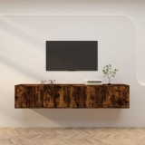 Cumpara ieftin Dulapuri TV montate pe perete 2 buc stejar afumat 100x34,5x40cm