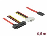 Cablu SAS SFF-8482 + Alimentare la SATA 7 pini 0.5m, Delock 82219