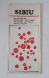Sibiu - plan oras - harta turistica 1970, 47x33cm