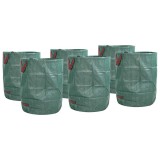 Saci gunoi grădină cu m&acirc;nere 12 buc., pliabil rotund verde 300L