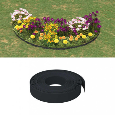 vidaXL Borduri de grădină, 2 buc, negru, 10 m 10 cm, polietilenă foto