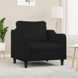 vidaXL Fotoliu canapea, negru, 60 cm, material textil