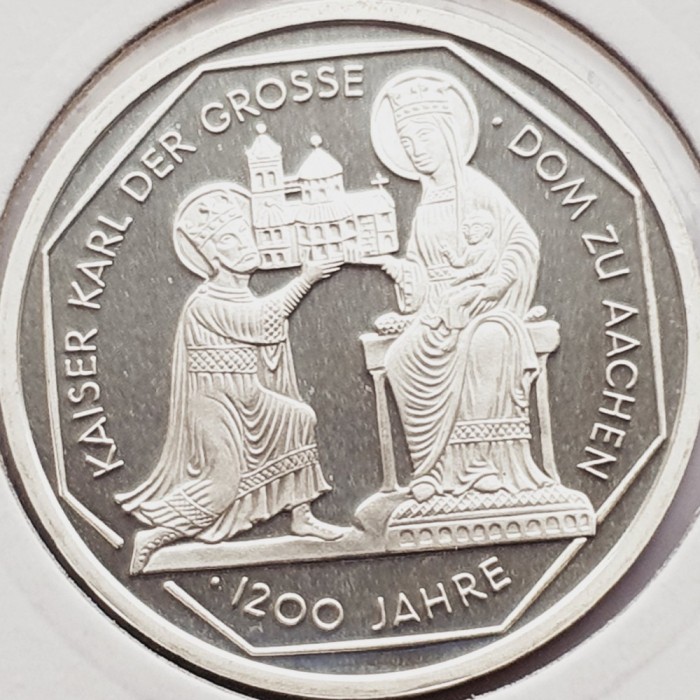 525 Germania 10 mark 2000 Cathedral in Aachen - D - km 200 UNC argint