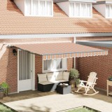 Marchiză Retractabilă Automată cu Dungi LED Multicolore 400x300 cm