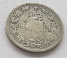 58. Moneda Italia 1 lira 1887 , Argint 0.835 - Monetaria Milan foto