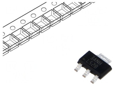 Stabilizator de Tensiune LDO Nereglabil 3,3V 1A SOT223 foto