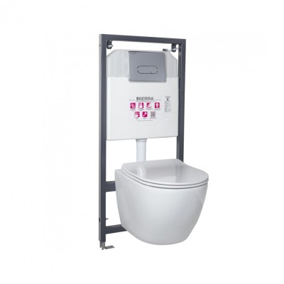 Set rezervor WC suspendat Delos Chrome foto