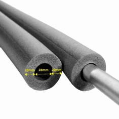 Izolatie termica tevi, izolatie teava 28 mm, 2m, &Oslash; 28 mm x 20 mm, D&auml;mmung 50% Cu, pentru conducte termice
