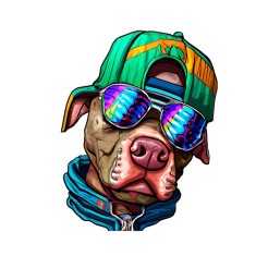 Sticker decorativ, Caine Hip Hop, Maro, 55 cm, 6363ST foto
