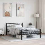 Cadru de pat, negru, 120 x 200 cm, otel GartenMobel Dekor, vidaXL
