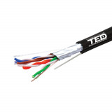 Cablu FTP cat.5e CU 0.5 Sufa PE, rola 500m, TED, Oem