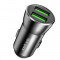 Incarcator Auto Rock H8 Fast Charge Dual USB Putere 12W Negru