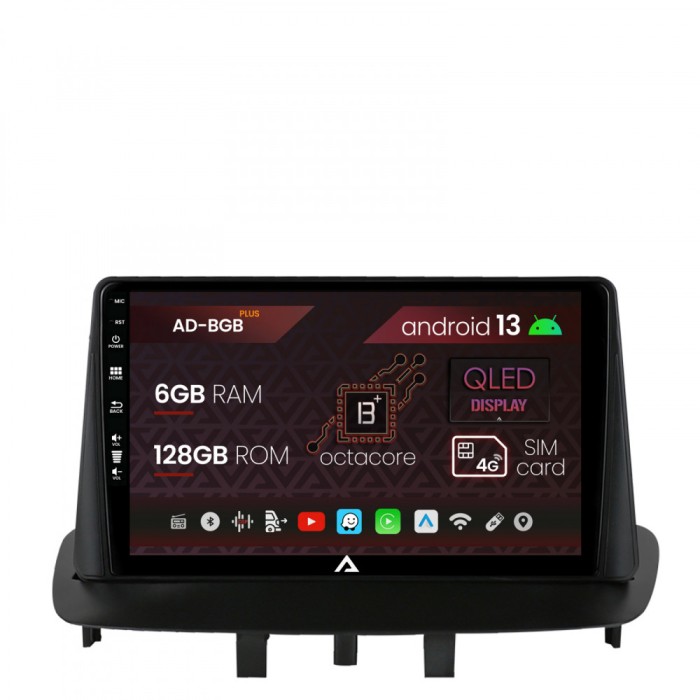 Navigatie Renault Megane 3 Fluence (2009-2016), Android 13, B-Octacore 6GB RAM + 128GB ROM, 9 Inch - AD-BGB9006+AD-BGRKIT372