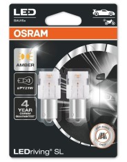 Set 2 Buc Led Osram PY21W 12V 1,3W BAU15S 6000K Amber LEDriving SL 7507DYP-02B foto