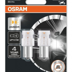 Set 2 Buc Led Osram PY21W 12V 1,3W BAU15S 6000K Amber LEDriving SL 7507DYP-02B