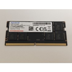 Memorie ram Laptop ADATA 16GB, DDR5, 1Rx8, 5600Mhz, PC5-4800B, AO1V56WCSV1-BKXS, PC5-44800, CL46, 1.1V, Non-ECC, sodimm, 262 pini