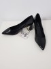 Pantofi Dama Eleganti OVS Lac Negru, Toc Gros Auriu, Marimea 37, Noi, Pret Redus