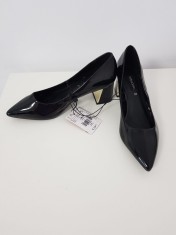 Pantofi eleganți OVS lac negru -toc gros-marimea 37 NOI PREȚ REDUS