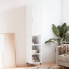 Dulap inalt Gossi alb extralucios 34.5x34x180 cm, lemn prelucrat. Dulapior living/dormitor cu spatiu depozitare