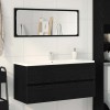 VidaXL Dulap pentru chiuvetă Stejar negru 100x38,5x45cm Lemn prelucrat 862545