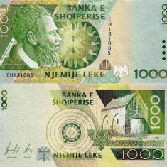 ALBANIA █ bancnota █ 1000 Leke █ 1996 █ P-65 █ UNC █ necirculata