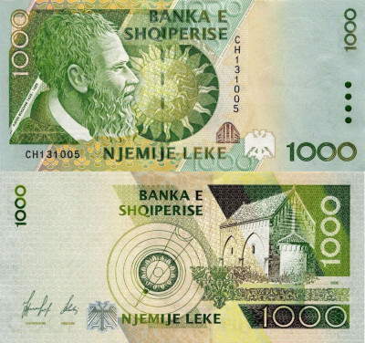 ALBANIA █ bancnota █ 1000 Leke █ 1996 █ P-65 █ UNC █ necirculata foto