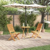 VidaXL Set Bistro Pliabil 3 pcs Maro lemn masiv de acacia