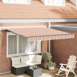 vidaXL Marchiză manuală retractabilă cu dungi colorate 350x250 cm