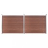 Set panouri gard, 353x146 cm, maro, WPC