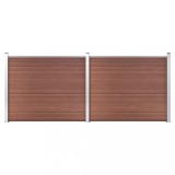 VidaXL Set panouri gard, 353x146 cm, maro, WPC