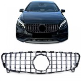 Grila sport neagra lucioasa cu crom, potrivita pentru Mercedes W176 Facelift 15-18 Performance AutoTuning