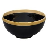 Bol Ceramic Negru cu Margine Aurie, 520ml, CMCLASS