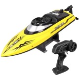 Barca cu telecomanda iUni HJ811, RC Racing Speed Boat Drift, Viteza 25 km/h, 2.4GHz, Galben