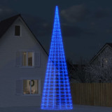 Lumina brad de Craciun pe catarg 3000 LED-uri albastru 800 cm GartenMobel Dekor, vidaXL