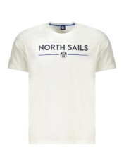 Tricou barbati, cu imprimeu cu logo, Regular fit, Alb, 2XL foto